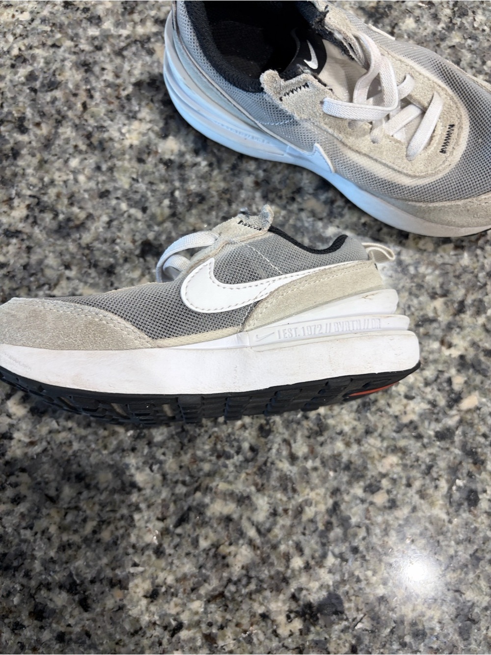 Nike Kids Gray and White Sneakers - Picture 6 of 11